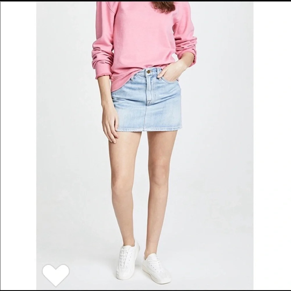 Frame Le Mini Ryde Wash Distressed Denim Skirt - Picture 4 of 15